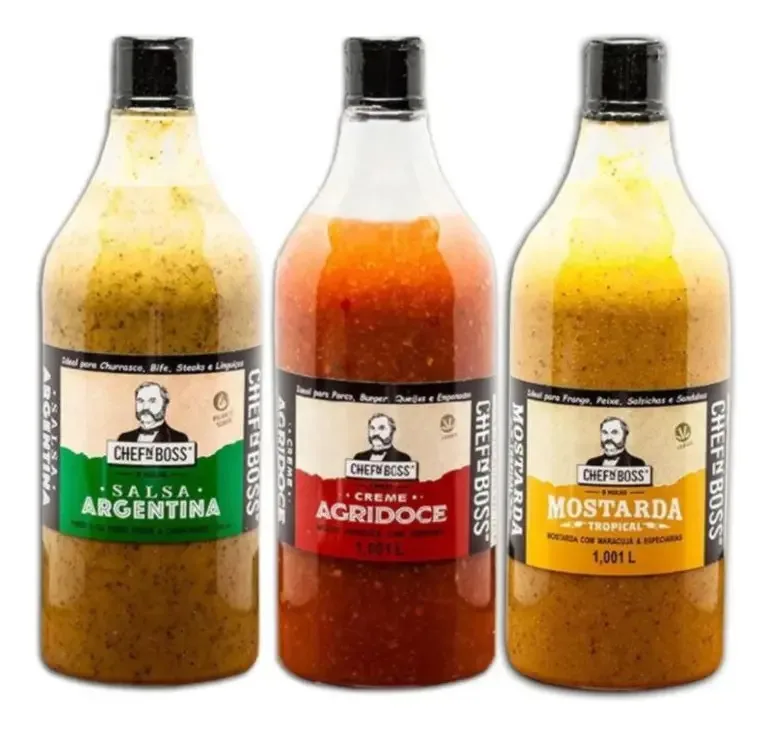 Kit 3 Molhos Gourmet Chefn Boss 1kg Cada
