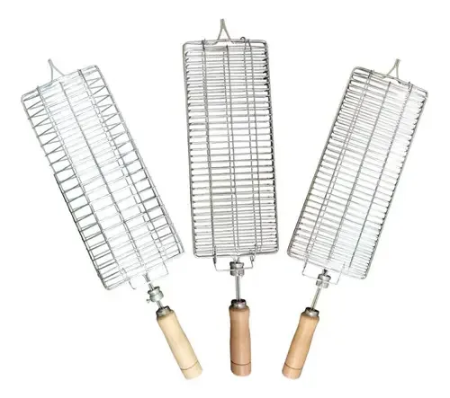 Kit De 3 Grelhas Rotativas Para Assadores Arke Modelo Vitta