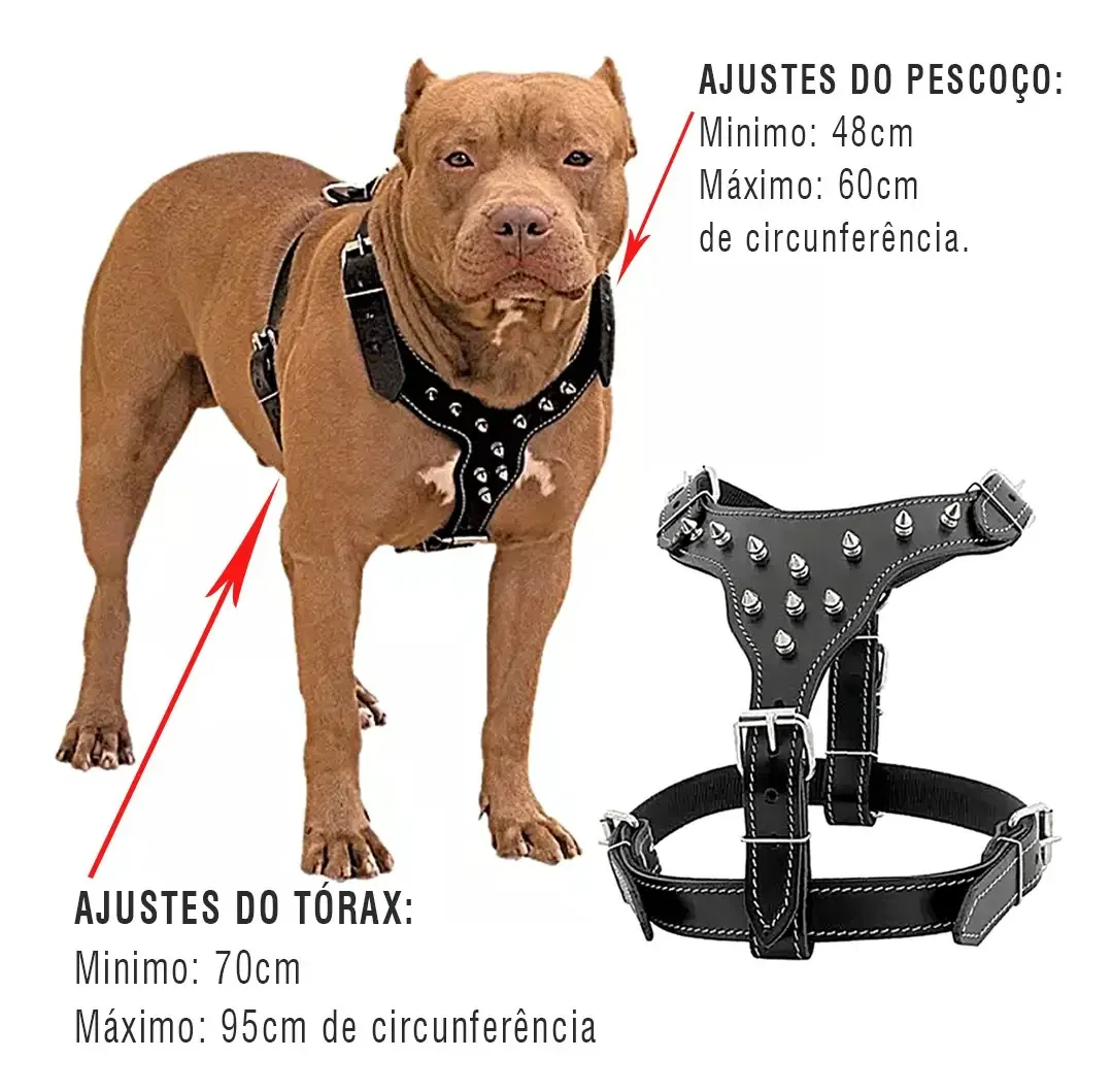 Acessorios Para Cachorro Acessorios Para Pitbull Coleira Coleira Peitoral E Guia Cor Vermelho