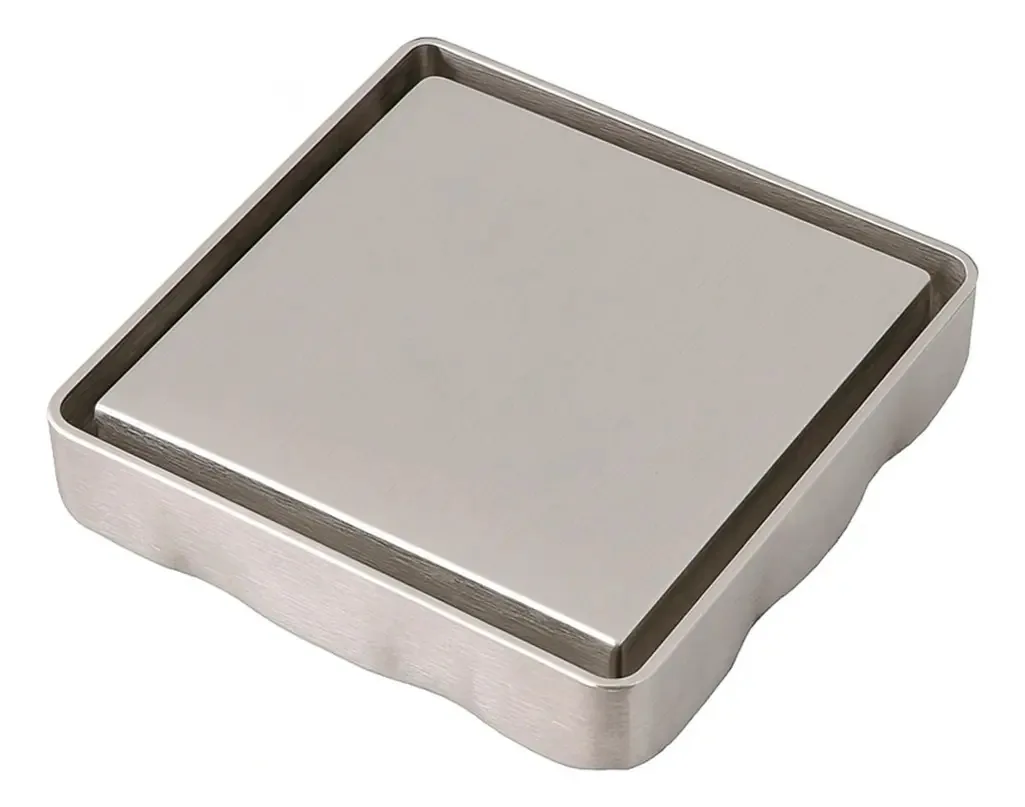 Kit Demima 3 Ralos 15x15 Invisível Tampa Oculta Inox Acabamento Escovado Cor Prateado