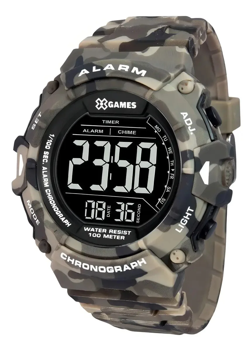 Relogio X Games Masculino Camuflado Digital Xmppd488