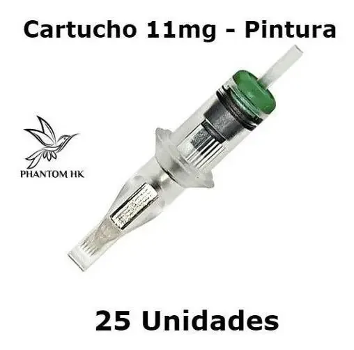 Cartucho Tatuagem Phantom 11mg Pintura - 25 Unidades Calibre Da Agulhas 3511