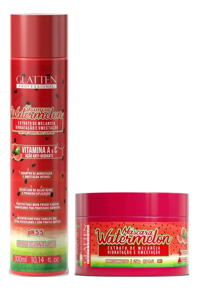 Glatten Watermelon Shampoo E Máscara