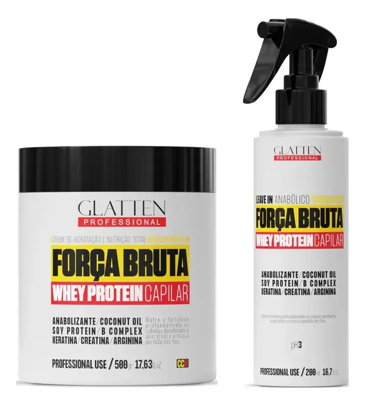 Glatten Força Bruta Máscara E Leave-in