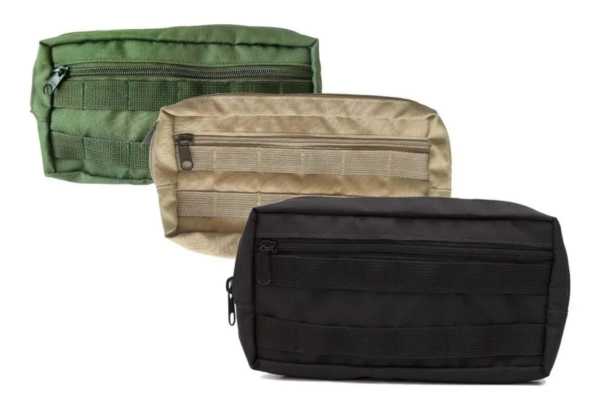 Bolso Molle Para Colete Modular Preto Tan Verde 25x15 600d