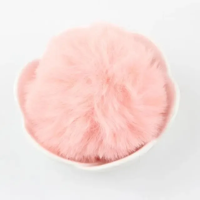Bolinha De Pelúcia Pompom 8cm Rosa Claro Em Poliéster