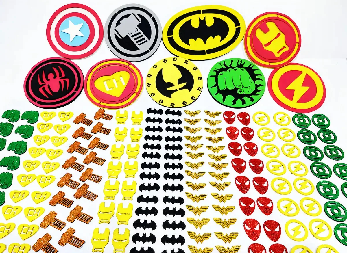 Adesivos Pet Shop Super-Heróis em Eva, Kit 200 Unidades Mimo Show