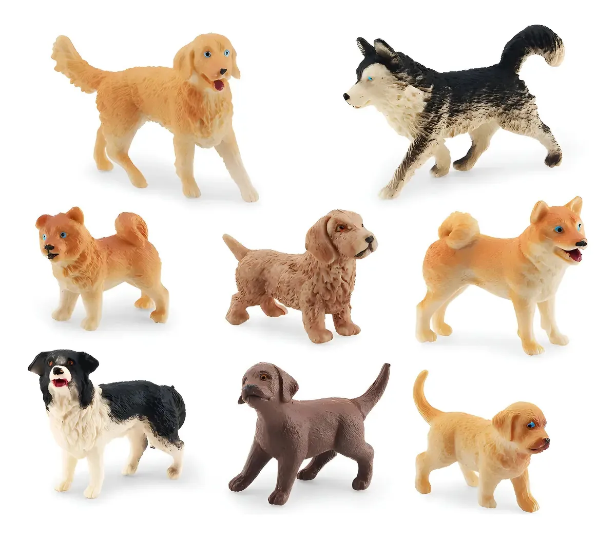 Miniaturas Cachorros 8 Peças BMC Decoração Bolo Realista