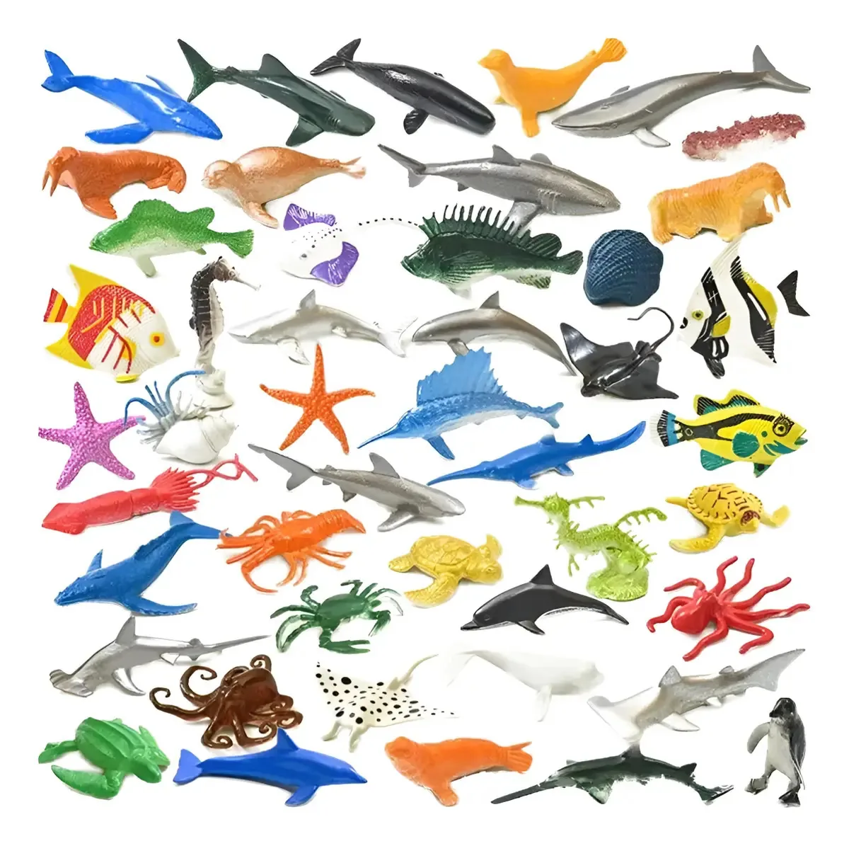 Miniaturas De Brinquedo Animais Marinhos Golfinho Foca Peixe