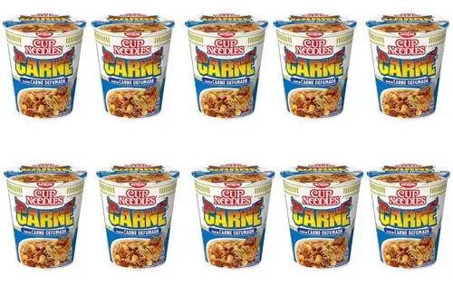 Kit 10 Macarrão Nissin Cup Noodles Carne Defumada 65g