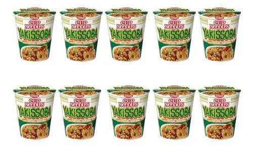 Kit 10 Macarrão Nissin Cup Noodles Yakissoba Tradicional