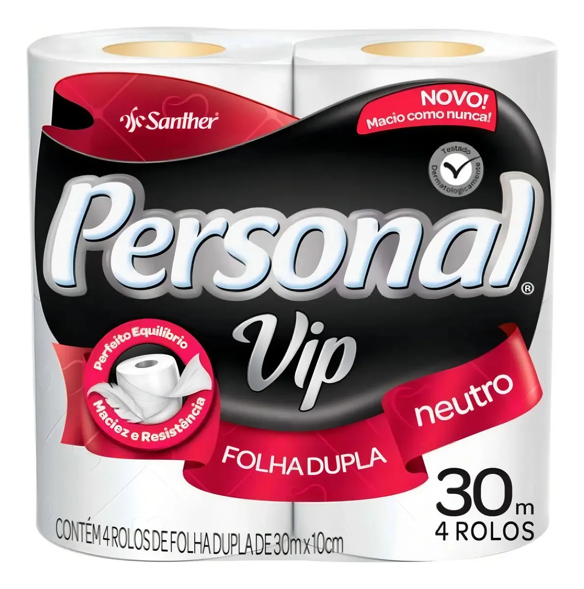 Papel Higiênico Folha Dupla Personal Vip 30m 4 Rolos