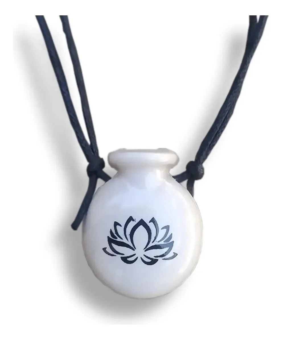 Colar Aromatizador Cantil Flor De Lotus Branco Difusor