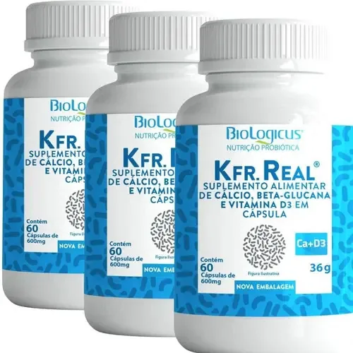 3 Probióticos Kefir Cálcio-d3 - Regula A Microbiota- 60 Cáps