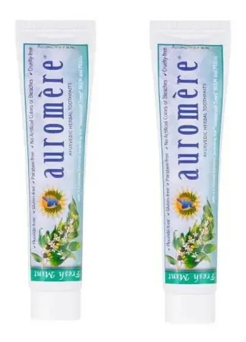 2 Cremes Dentais Auromère Fresh Mint - Ayurveda