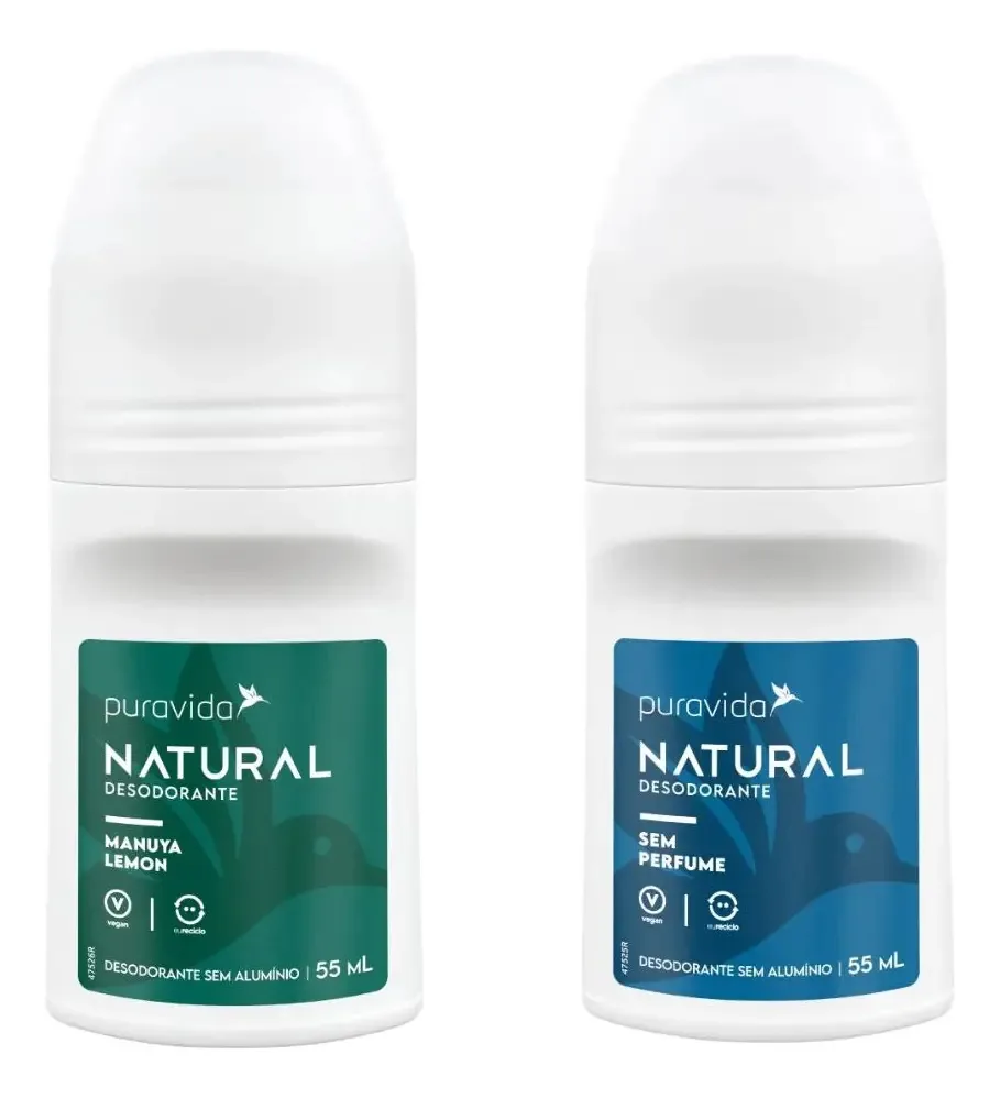 Combo 2 Desodorantes Naturais: Manuya Lemon + Sem Perfume