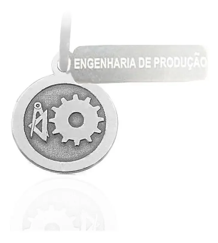 Pingente Profissão Engenharia De Produção Prata 925 Cor Cinza