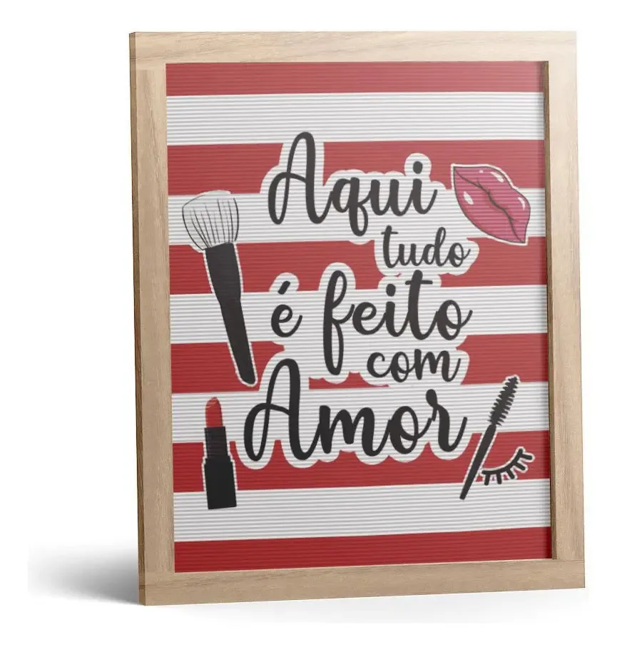 Quadro Decorativo Feito Com Amor - Neomaxi