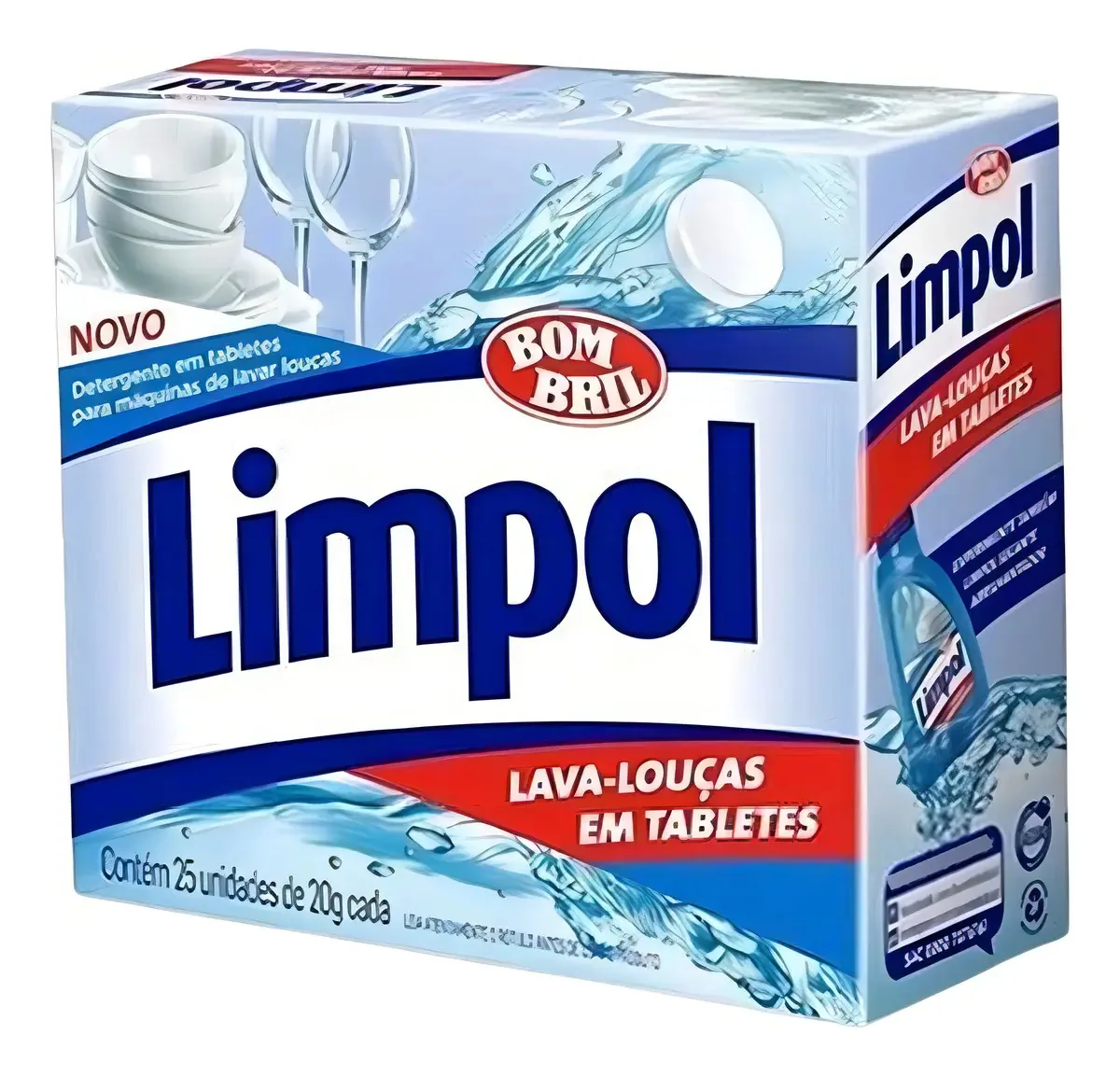 Detergente Tabletes Lava Louças Desengordurante Limpol 25un