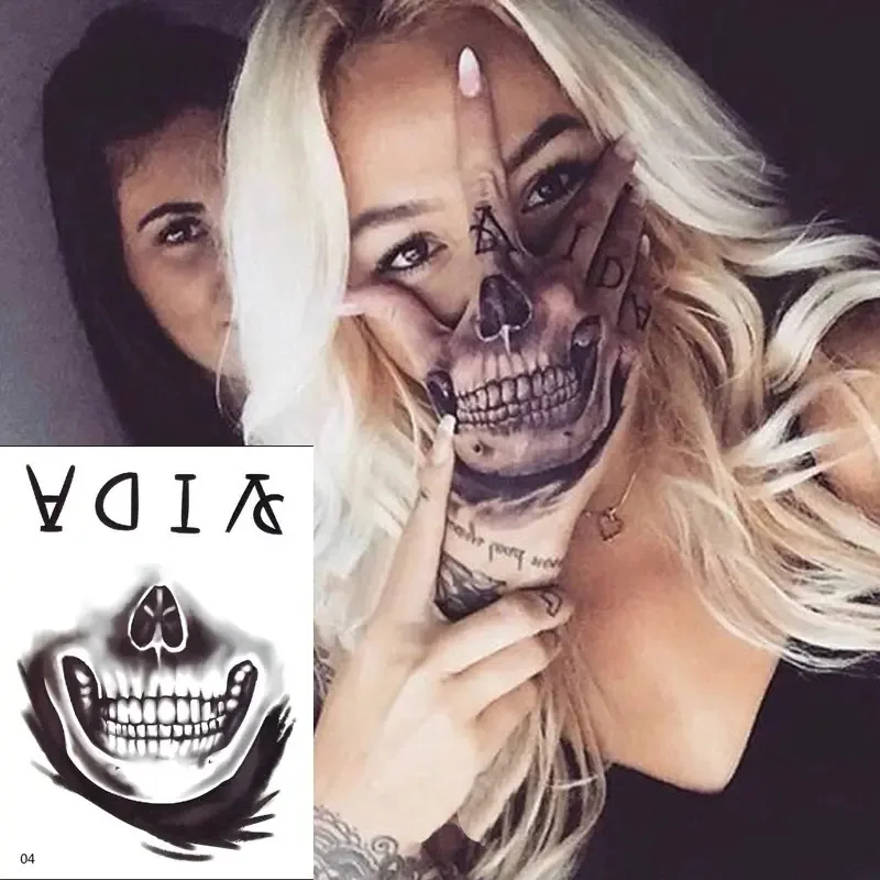 Tatuagem Falsa Caveira- 2024 Cor Preto