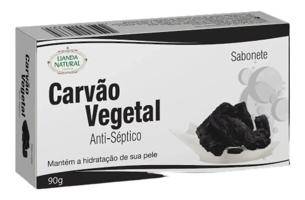Kit Com 12 Sabonetes Em Barra Carvão Vegetal 90g