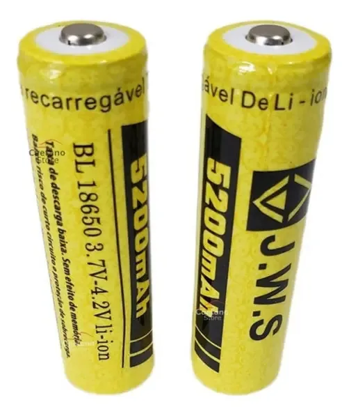 10 Baterias Recarregável 18650 5200mah 3.7v Lanterna Tátic