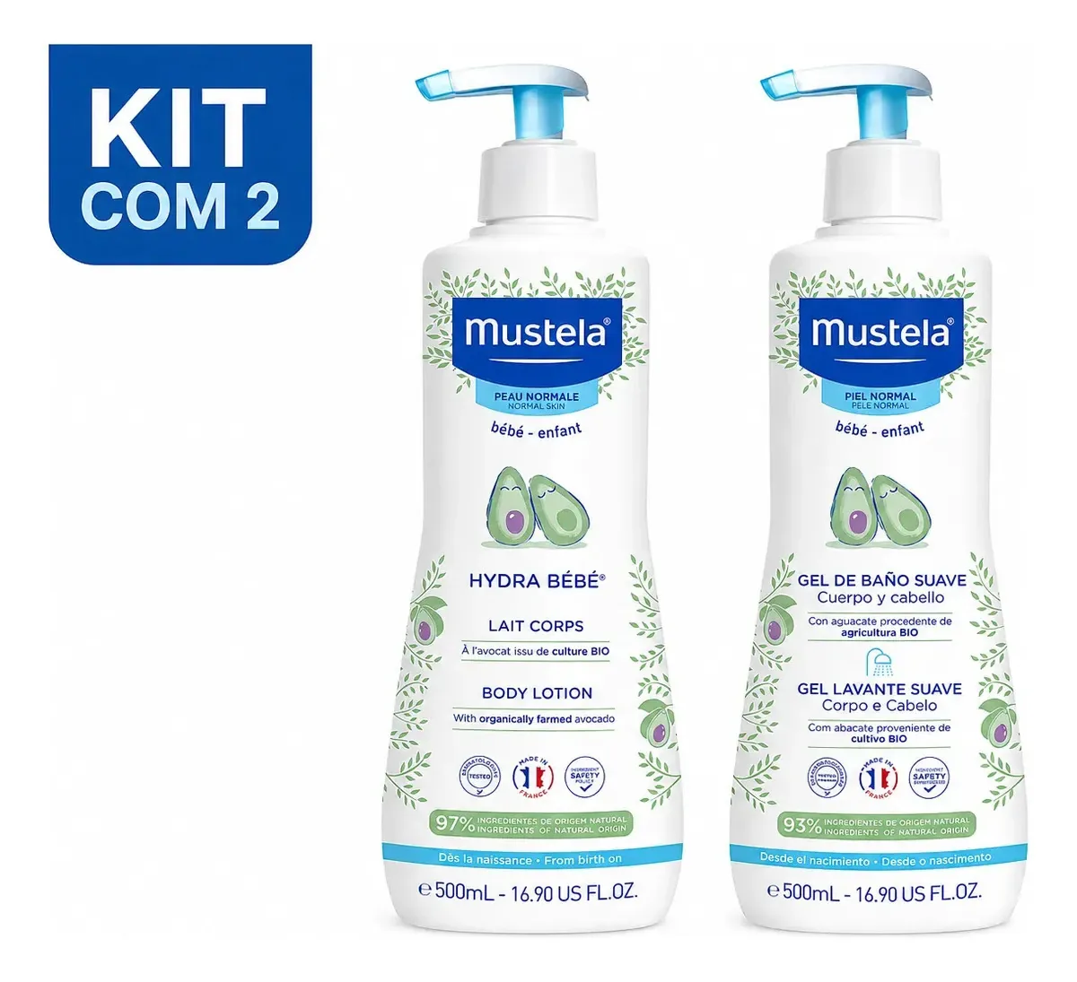 Kit Mustela Hidratacao E Banho Do Bebe Pele Normal Fragrância Suave Tipo De Embalagem Garrafa Pump