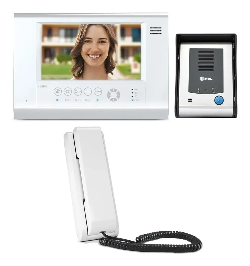 Kit Vídeo Porteiro Hdl Siga-me Viva-voz Com Extensão De Áudio 2 Pontos (1 Vídeo + 1 Áudio) 1 Ano E Nota Fiscal Cor Branco