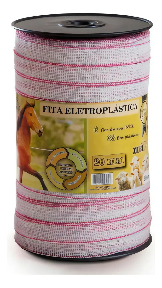 Cerca Elétrica Rural Fita Eletroplástica 20mm 200m Zebu