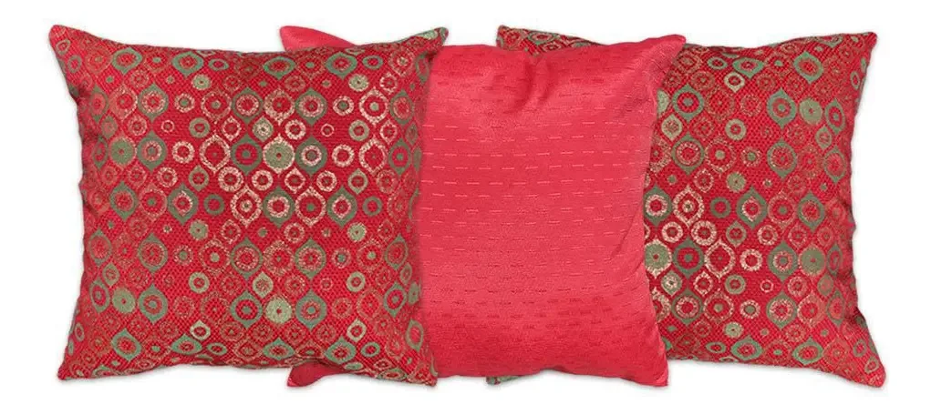 Almofadas Decorativas Natal 3 Un Zíper E Refil Vermelho
