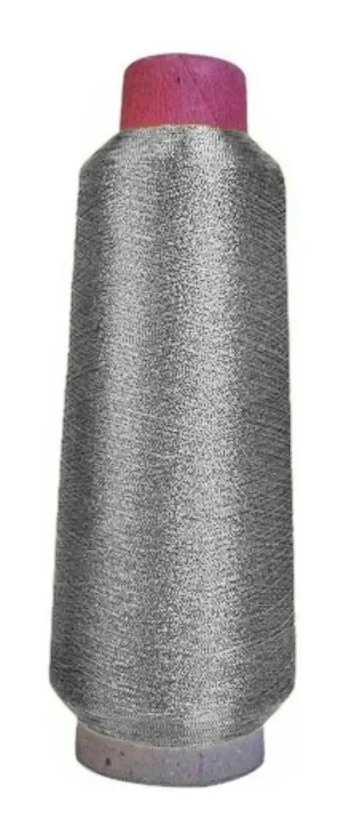Linha Metalizada Para Bordado Bordar 3200 Metros Cor Prateado