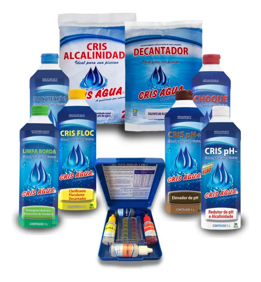 Kit Limpeza E Tratamento De Piscinas Completo + Estojo