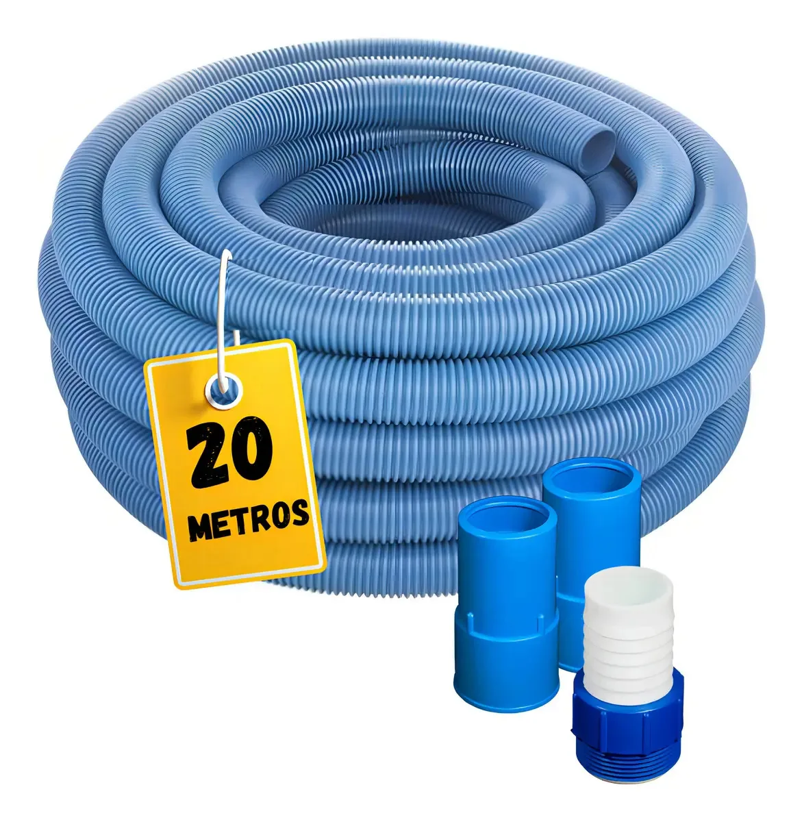 Mangueira Para Piscina Com 20 Metros + Ponteiras E Adaptador