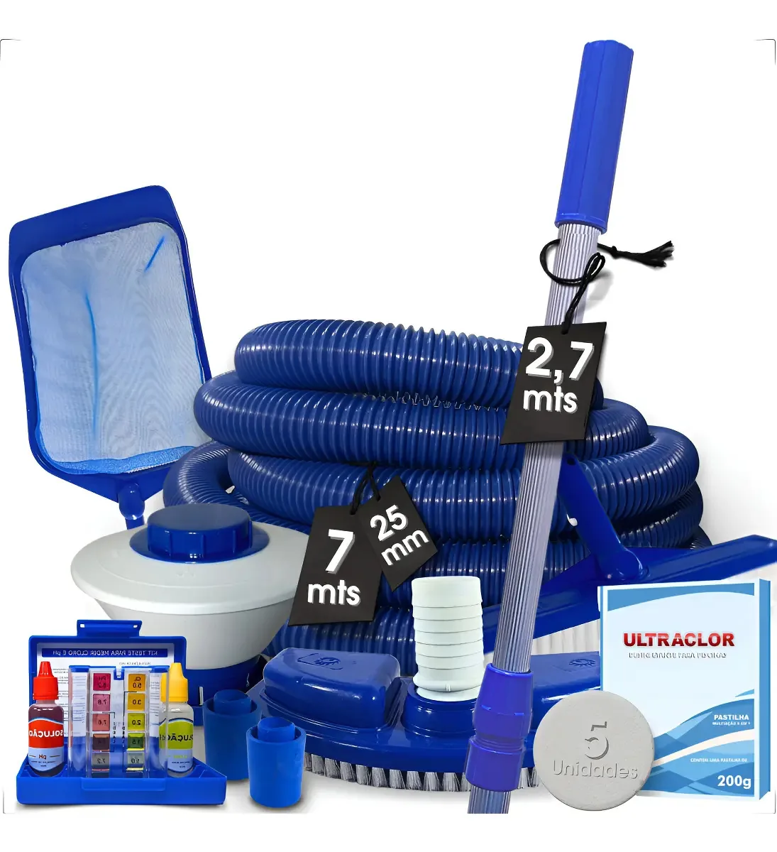 Kit Limpeza Para Piscinas Inflaveis Estruturais Grande Porte