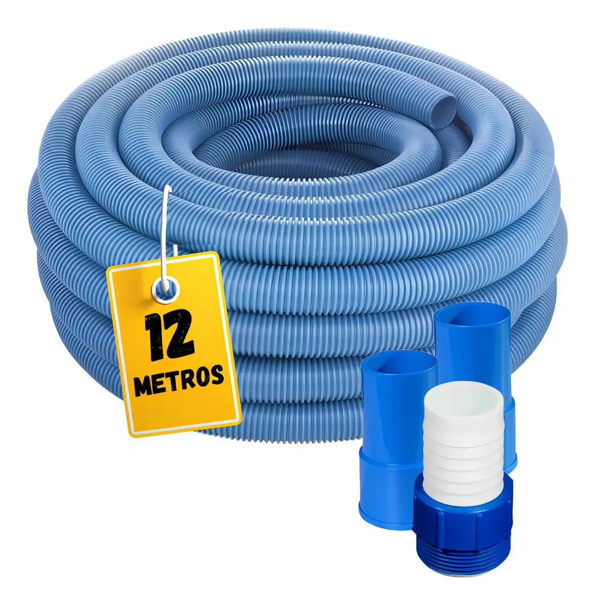 Mangueira Para Piscina Com 12 Metros + Ponteiras E Adaptador