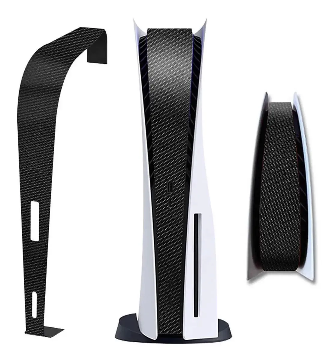 Adesivo Skin Pelicula Central Para Playstation 5 Ps5 Disco Cor Preto Fibra Carbono
