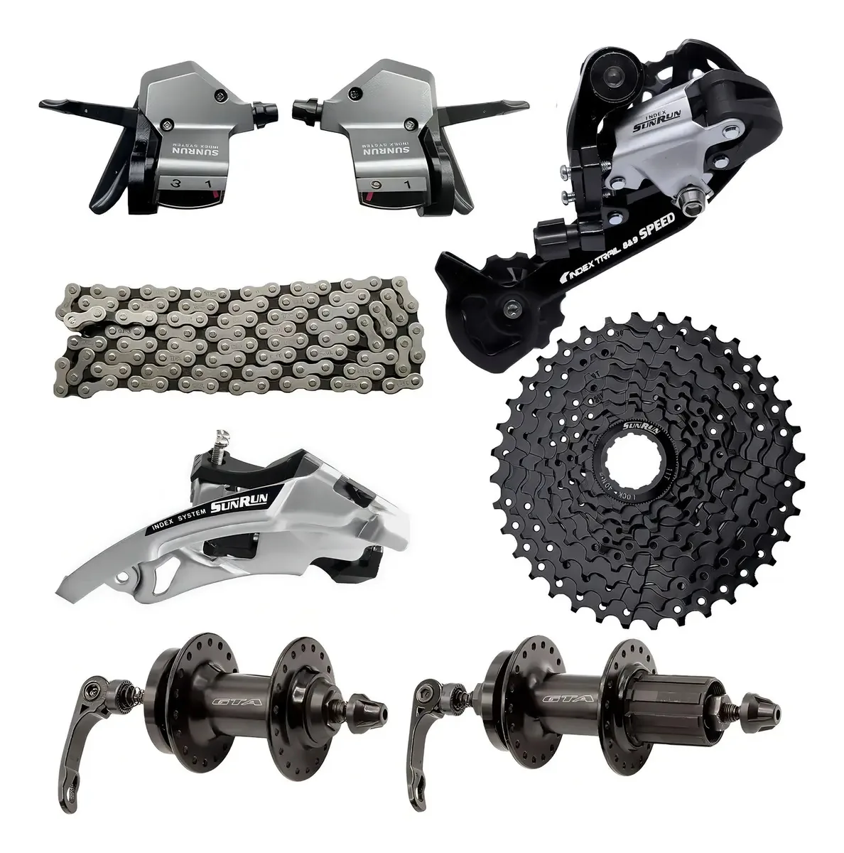 Kit 27v 24v Sunrun 9v 8v Cubo K7 Câmbio Catraca Easy Fire