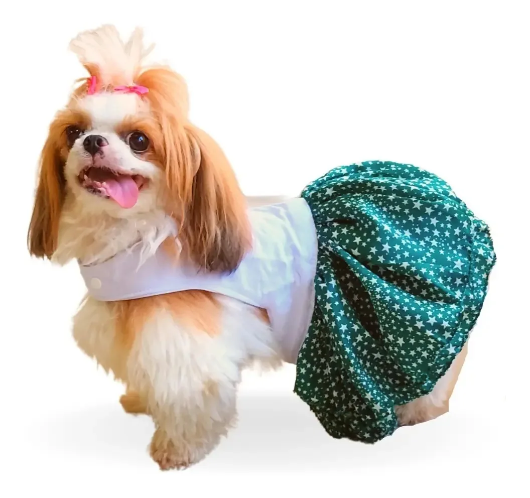 Vestido Para Pet Camponesa Estrela Tamanho 7