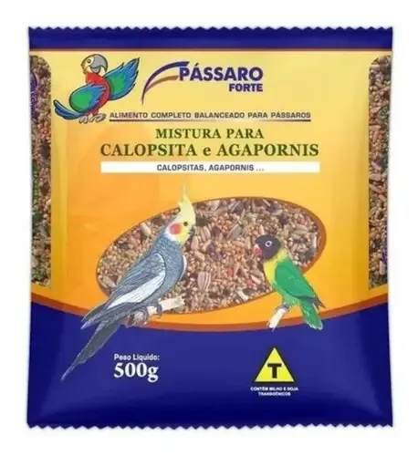 Mistura Calopsita Agapornis Alimento Ração Comida Mix 500g
