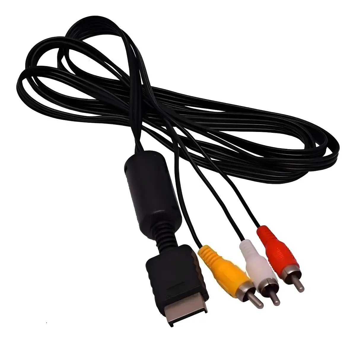 Cabo AV PS2 RCA Preto 2m JS Technology Áudio Vídeo para PlayStation 2