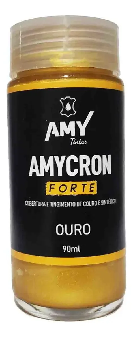 Tinta Para Couro Ouro Amycrom Forte 90ml