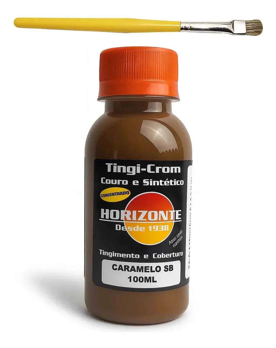 Tinta Para Couro Caramelo Sb Tenis Horizonte 100ml E Pincel