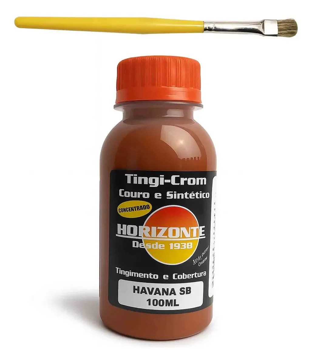 Tinta Para Couro Horizonte Havana 100ml E Pincel
