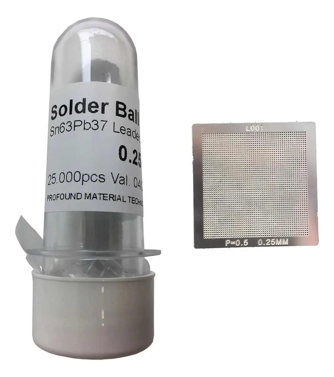 Kit Solda Esfera 25k Stencil Universal 0,25mm Bga Reballing