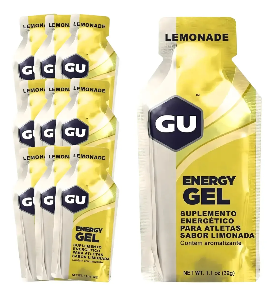 Gel Gu Energy - Kit Com 8 Sachês Os Sabores - Carbup Sabor Limonada