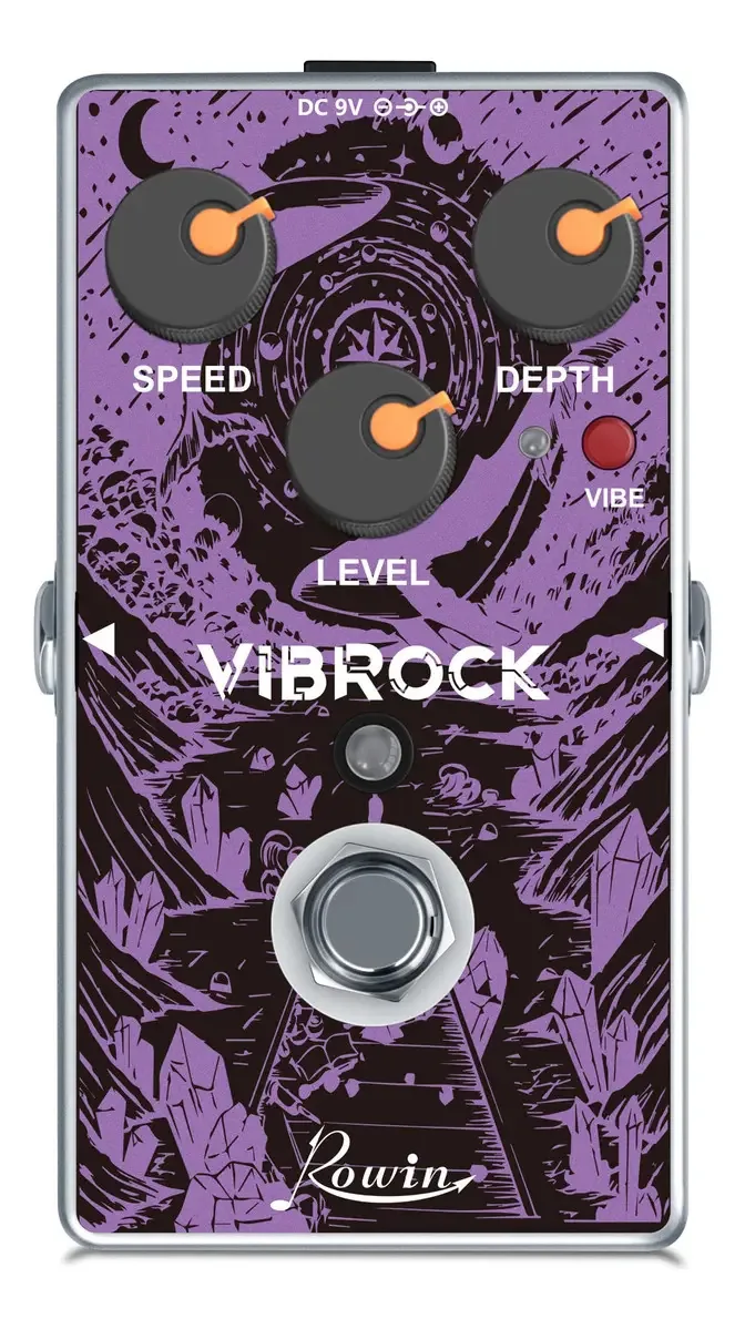 Pedal de efeito monobloco Rowin Vibrock Chorus-tremolo para