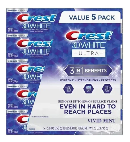 Creme Dental Crest 3d Ultra Whitening- 5 Unidades