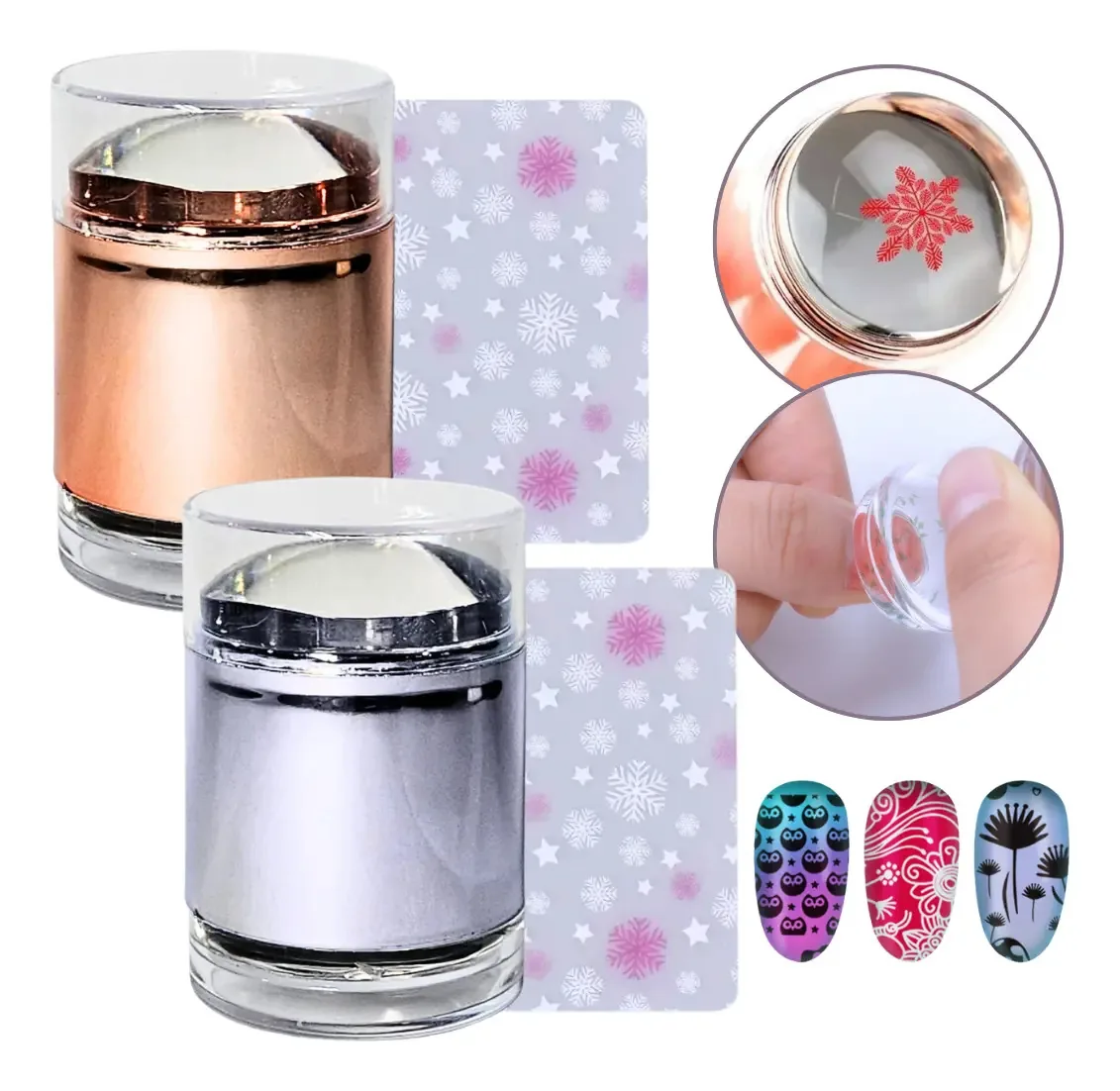 Selo de estampagem de vidro e substituição de decoração de unhas