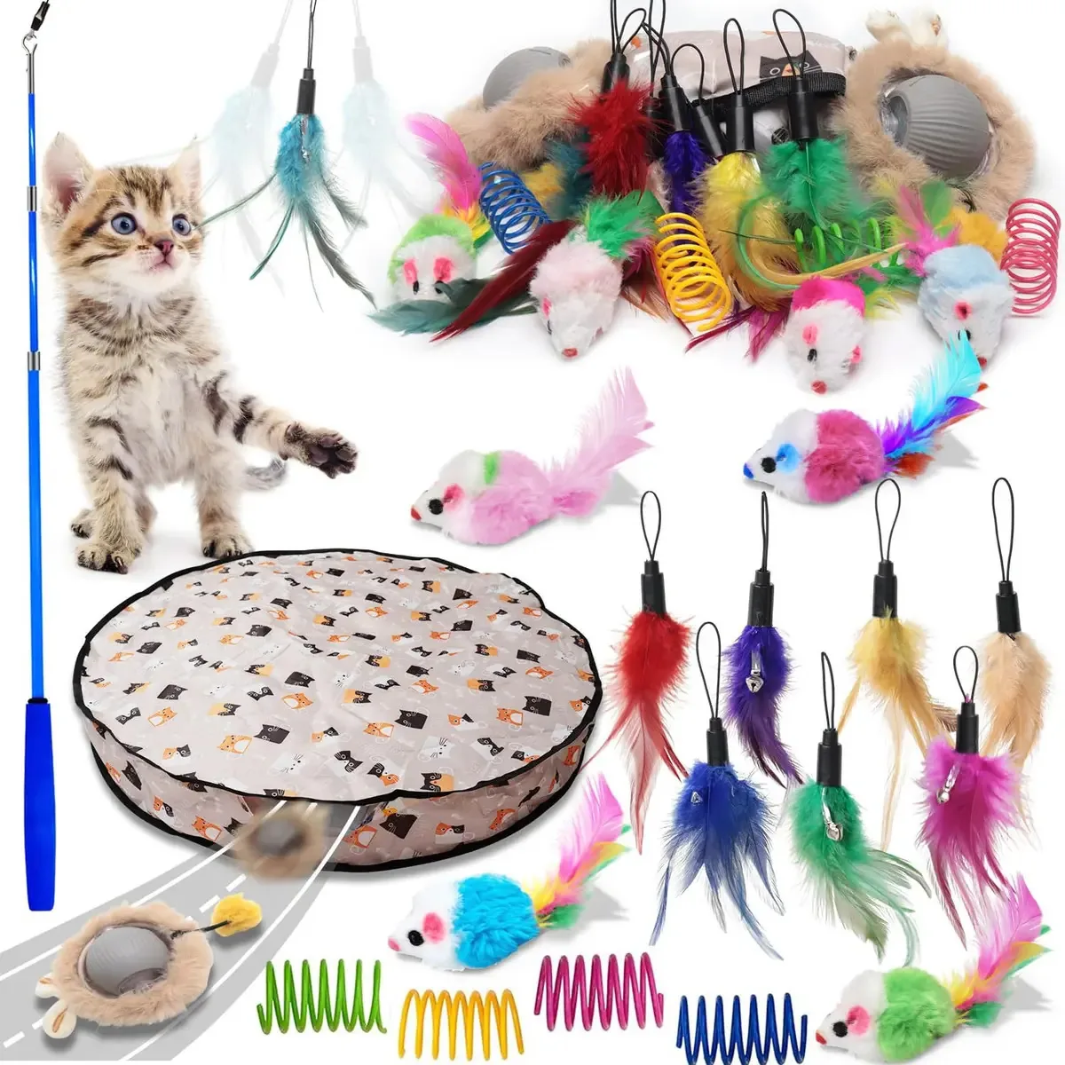 Pacote de brinquedos Wowf Cat, brinquedos interativos. Cor: 20 unidades