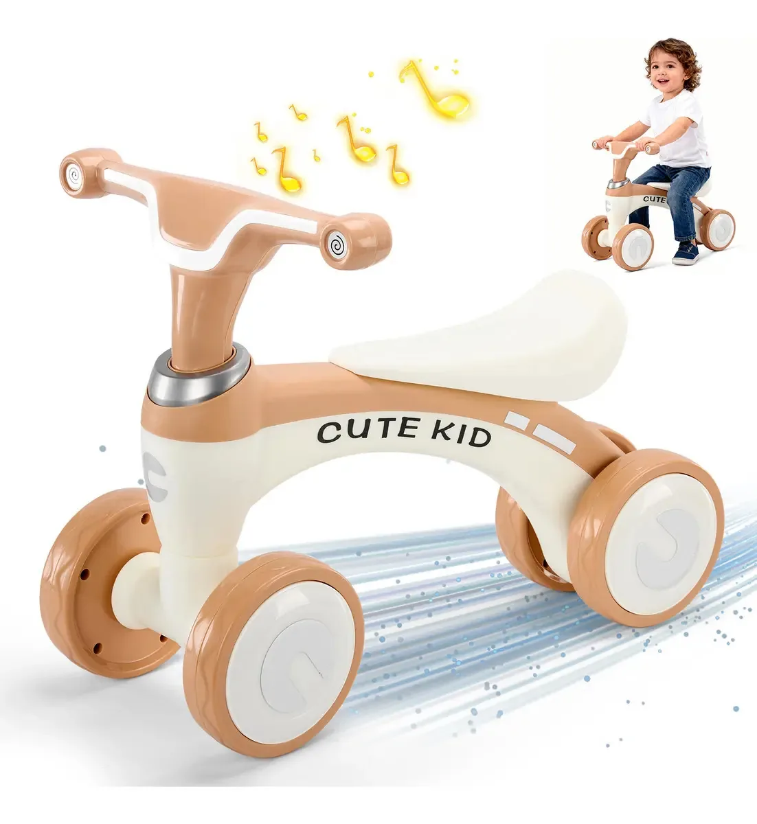 Bicicletas de equilíbrio para crianças: bicicleta sem pedais com luz e música